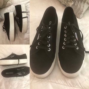 black platforms superga